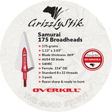OVERKILL™ SAMURAI 175 BROADHEADS 3-PACK
